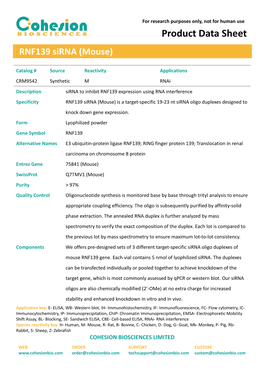 RNF139 Sirna (Mouse)