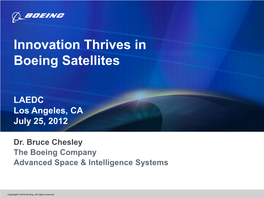 Innovation Thrives in Boeing Satellites