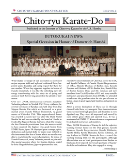 Chito-Ryu Karate-Do Newsletter 2009 Vol