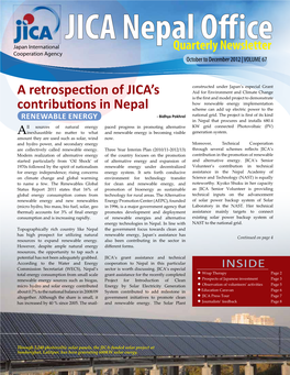 A Retrospection of JICA's Contributions in Nepal