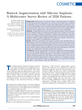 Buttock Augmentation with Silicone Implants: a Multicenter Survey Review of 2226 Patients