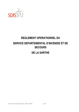 Reglement Operationnel Du Service Departemental D'incendie