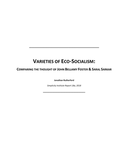 Varieties of Eco-‐Socialism