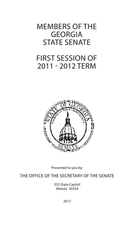 Members of the Georgia State Senate First Session of 2011 - 2012 Term