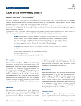 Acute Pelvic Inflammatory Disease