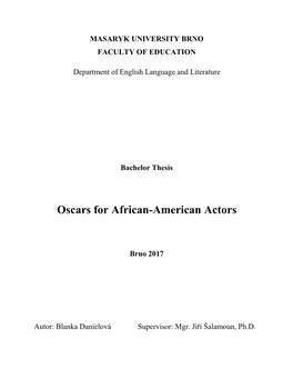 Oscars for African-American Actors