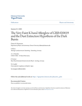 The Very Faint K-Band Afterglow of Grb 020819 and the Dust Extinction Hypothesis of the Dark Bursts S
