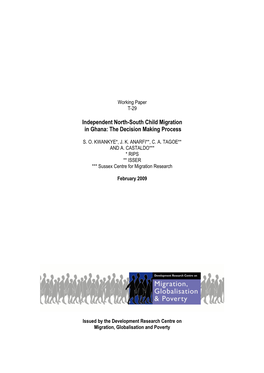 Independent North-South Child Migration in Ghana: the Decision Making Process