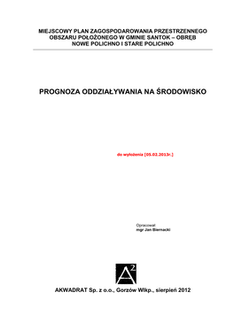 Prognoza Oddziaływania Na Środowisko