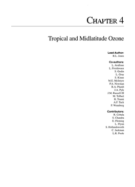 CHAPTER4 Tropical and Midlatitude Ozone