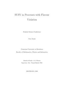SUSY in Processes with Flavour Violation