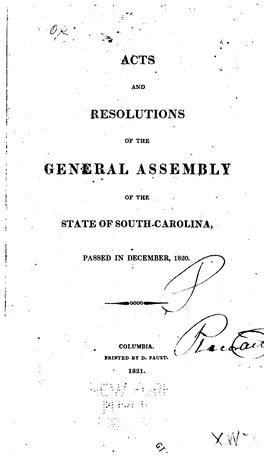 Acts and Joint Resolutions of the General Assembly of the State Of