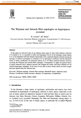 The Wijsman and Attouch-Wets Topologies on Hyperspaces Revisited