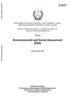 Final Environmental and Social Assessment
