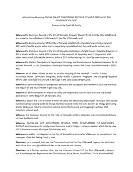 Resolution Opposing GB 946, an ACT CONCERNING REVENUE ITEMS to IMPLEMENT the GOVERNOR's BUDGET