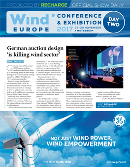 German Auction Design 'Is Killing Wind Sector'