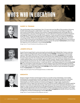 Who's Who in Liberation