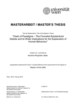 Masterarbeit / Master's Thesis