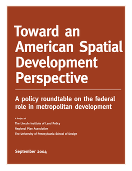 A Policy Roundtable on the Federal Role in Metropolitan Development