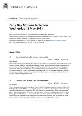 View Early Day Motions PDF File 0.06 MB