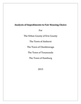 Analysis of Impediments to Fair Housing Choice