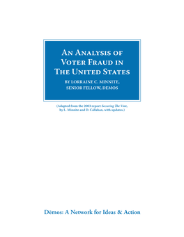 An Analysis of Voter Fraud in the United States by Lorraine C