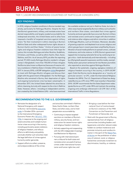 Recommendations to the U.S. Government Key Findings