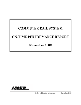 Commuter Rail System On-Time Performance Report