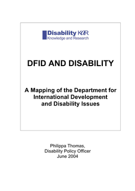 Disability Knowledge & Research Programme