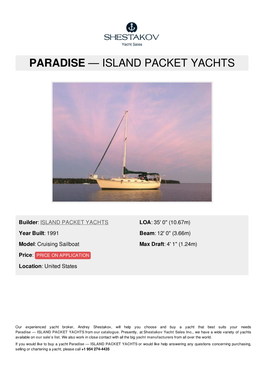 Paradise — Island Packet Yachts