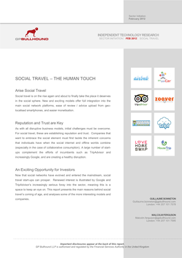 Social Travel – the Human Touch