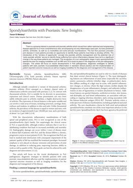 Spondyloarthritis with Psoriasis: New Insights Yasser EI Miedany* Darent Valley Hospital, Dart Ford, Kent, DA2 8DA, England