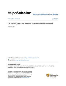 The Need for LGBT Protections in Indiana