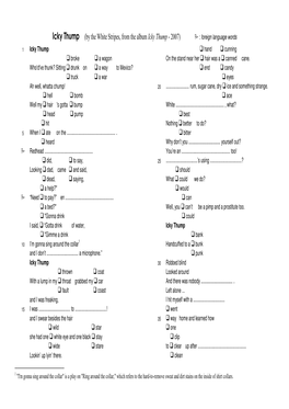 Icky Thump (By the White Stripes, from the Album Icky Thump - 2007)  : Foreign Language Words