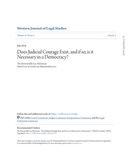 Does Judicial Courage Exist, and If So, Is It Necessary in a Democracy?
