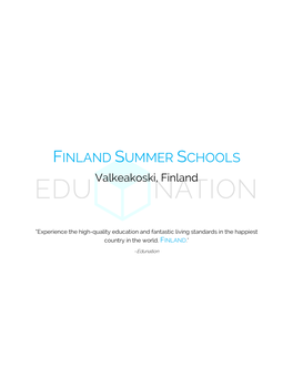 Finland Summer Schools