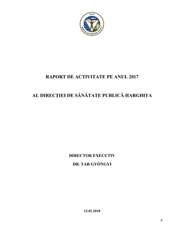 Raport De Activitate Pe Anul 2017 Al Direcţiei De Sănătate Publică