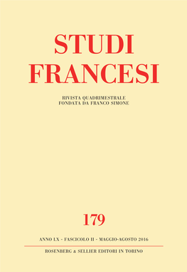 Studi Francesi» Française Des Origines À Nos Jours