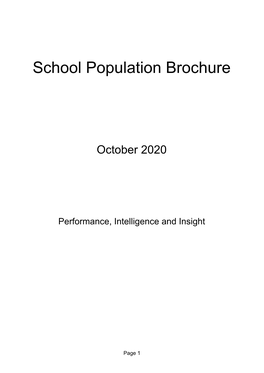 School Population Brochure October 2020