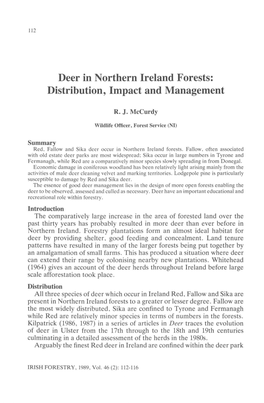 Deer in Northern Ireland Forests: Distribution, Impact and Management