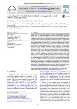 Addressing Public Dissatisfaction on Urban Tree Management: a Way to Enhance Landscape Quality