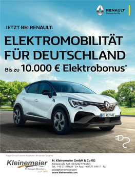 JETZT BEI RENAULT: ELEKTROMOBILITÄT FÜR DEUTSCHLAND * Bis Zu 10.000 € Elektrobonus