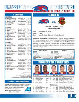 Unitedinblue Umass Lowell River Hawks Men’S Basketball 2015-16 Roster