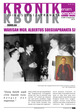 Warisan Mgr. Albertus Soegijapranata Sj