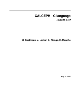 CALCEPH - C Language Release 3.5.0