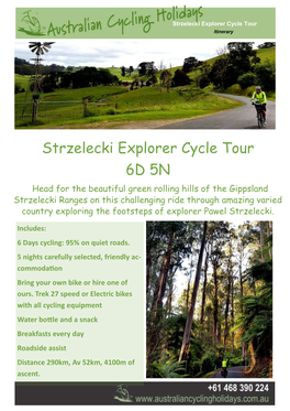 Strzelecki Explorer Cycle Tour 6D 5N