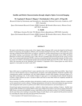 Satellite and Debris Characterisation Through Adaptive Optics Corrected Imaging