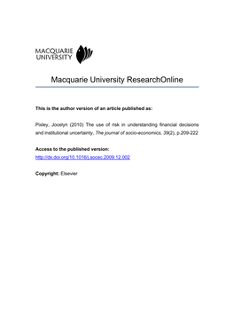 Macquarie University Researchonline