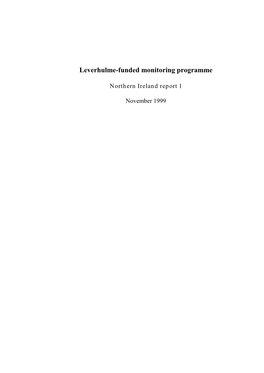 Leverhulme-Funded Monitoring Programme