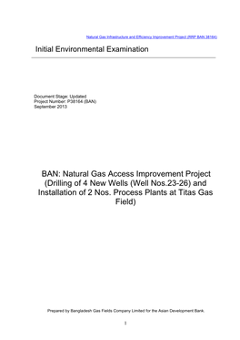 Natural Gas Access Improvement Project (Drilling of 4 New Wells (Well Nos.23-26) and Installation of 2 Nos